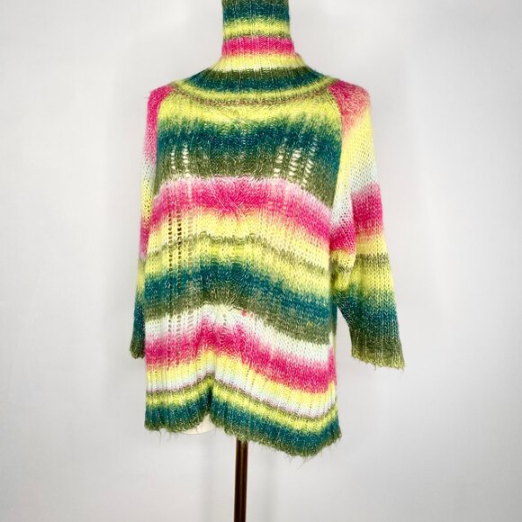 UnionBay - Pink + green cable knit sweater - Picture 6 of 8